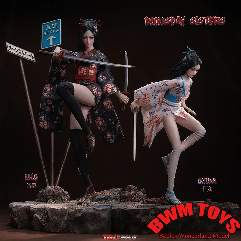 In Stock TBLeague PL2023-203 1/6 Collectible Doomsday Sisters Japanese Kimono Girl Chika Mio 12In Full Set Female Action Figure