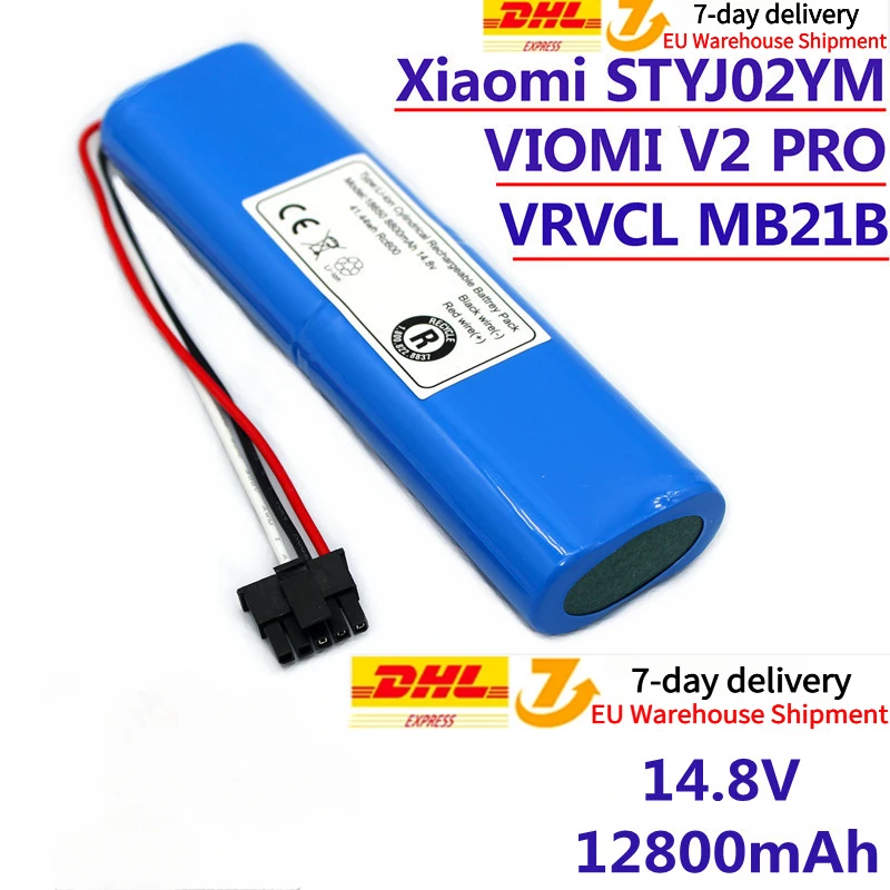 

100% brand new. 14.8V 12800mah 18650 lithium battery, suitable for viomi V2 pro, vrvclmb21b and styj02ym.