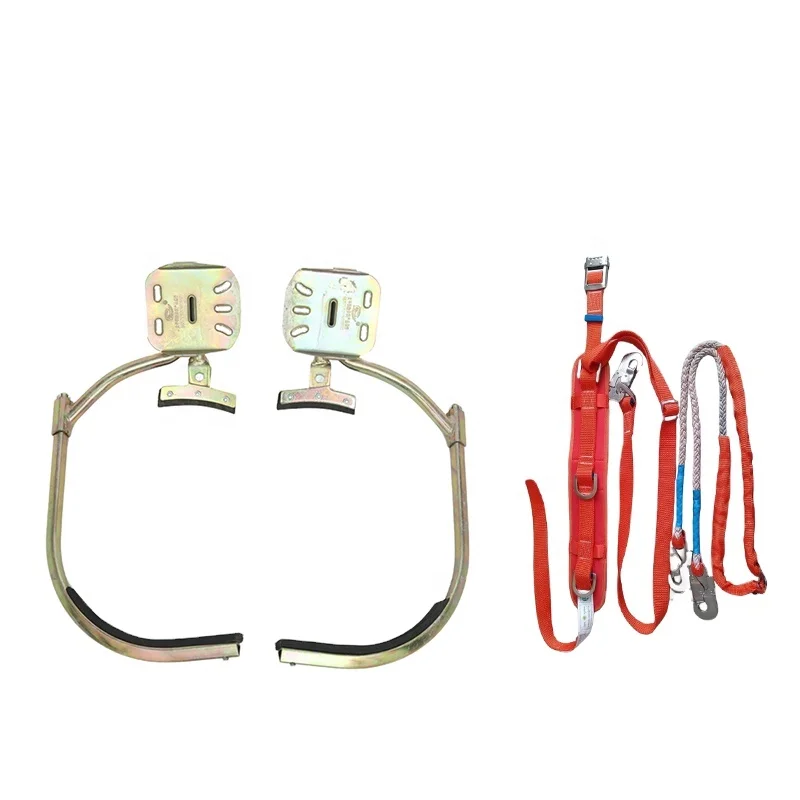 Concrete Pole Climbing Gear, Adjustable Foot Buckle, Safety Harness, Lineman Equipment, 2 in 1 Climbing Kit