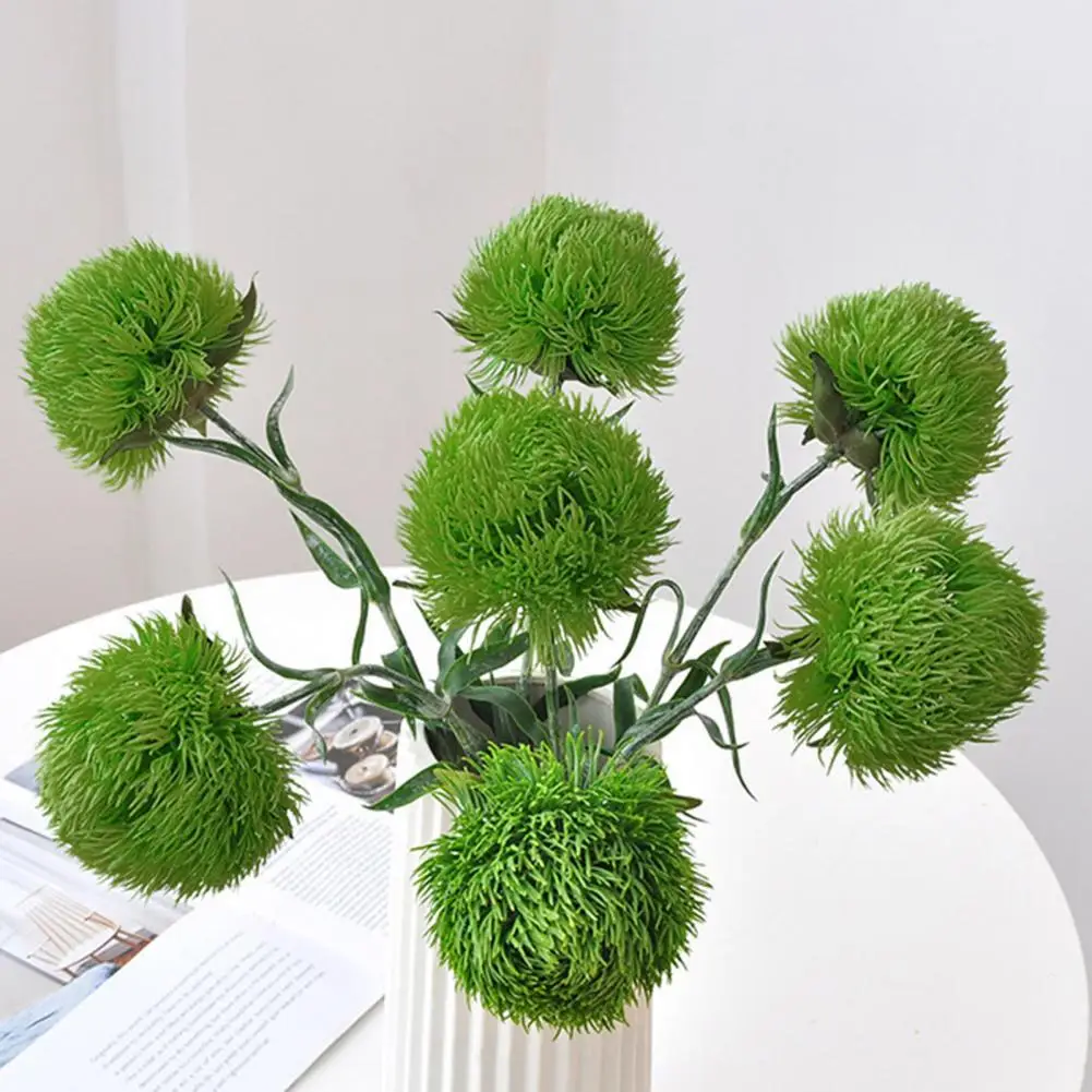 Fake Greenery Flexible Stem Artificial Flowers Realistic Dianthus Artificial Greenery Stem Dandelion Plastic Flower for Kitchen