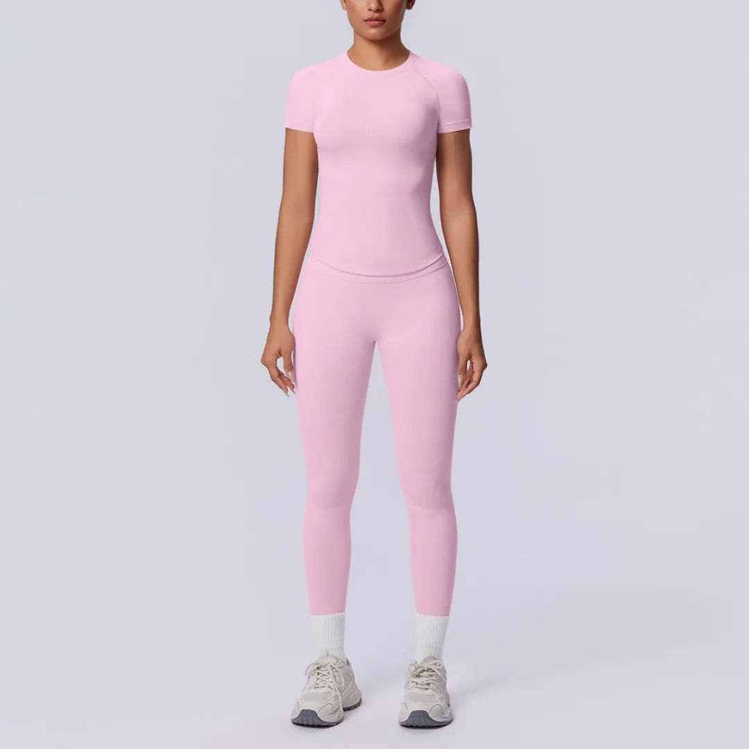 

Seamless Women's Yoga Suit High Waist Hip Lift Tights T-shirt Sports Fitness Suit Running Casual Workout Gym Leggings Yoga Set