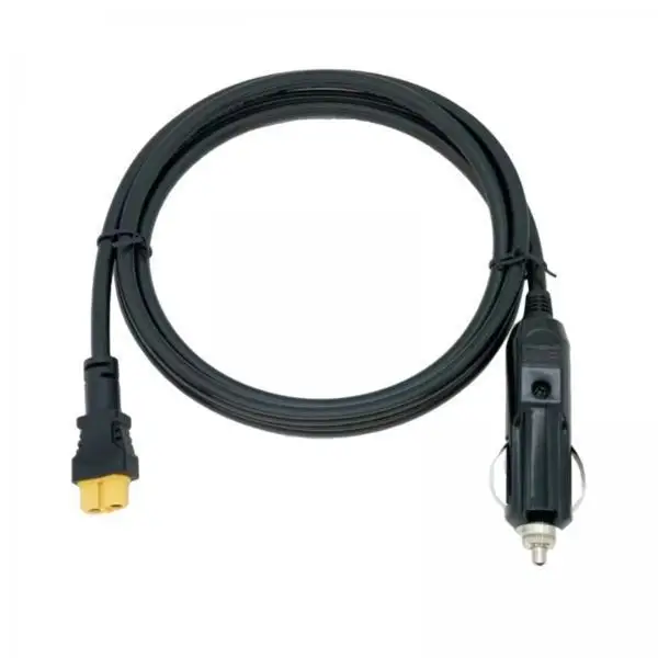 Car Cigarette Lighter to XT60 Cable 1.5m Long Flexible Plastic Charging Cord for Truck Outdoor Activities Power Station
