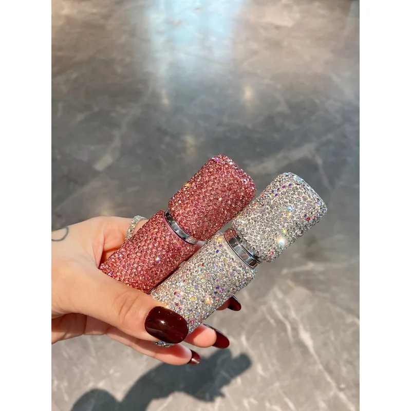 Diamond-Encrusted Travel Spray Perfume Bottle Portable Mini Empty Press Bottle for Fragrance Sample Distribution