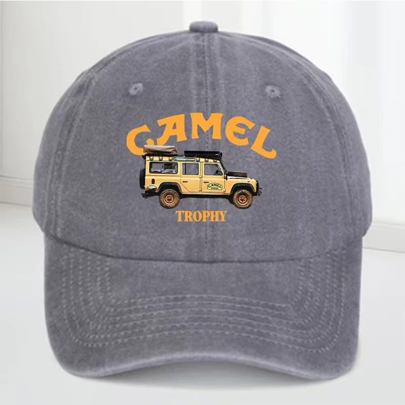 Interesting baseball caps, truck prints, outdoor men's casual sports hats, breathable baseball caps, vintage washed sun hats