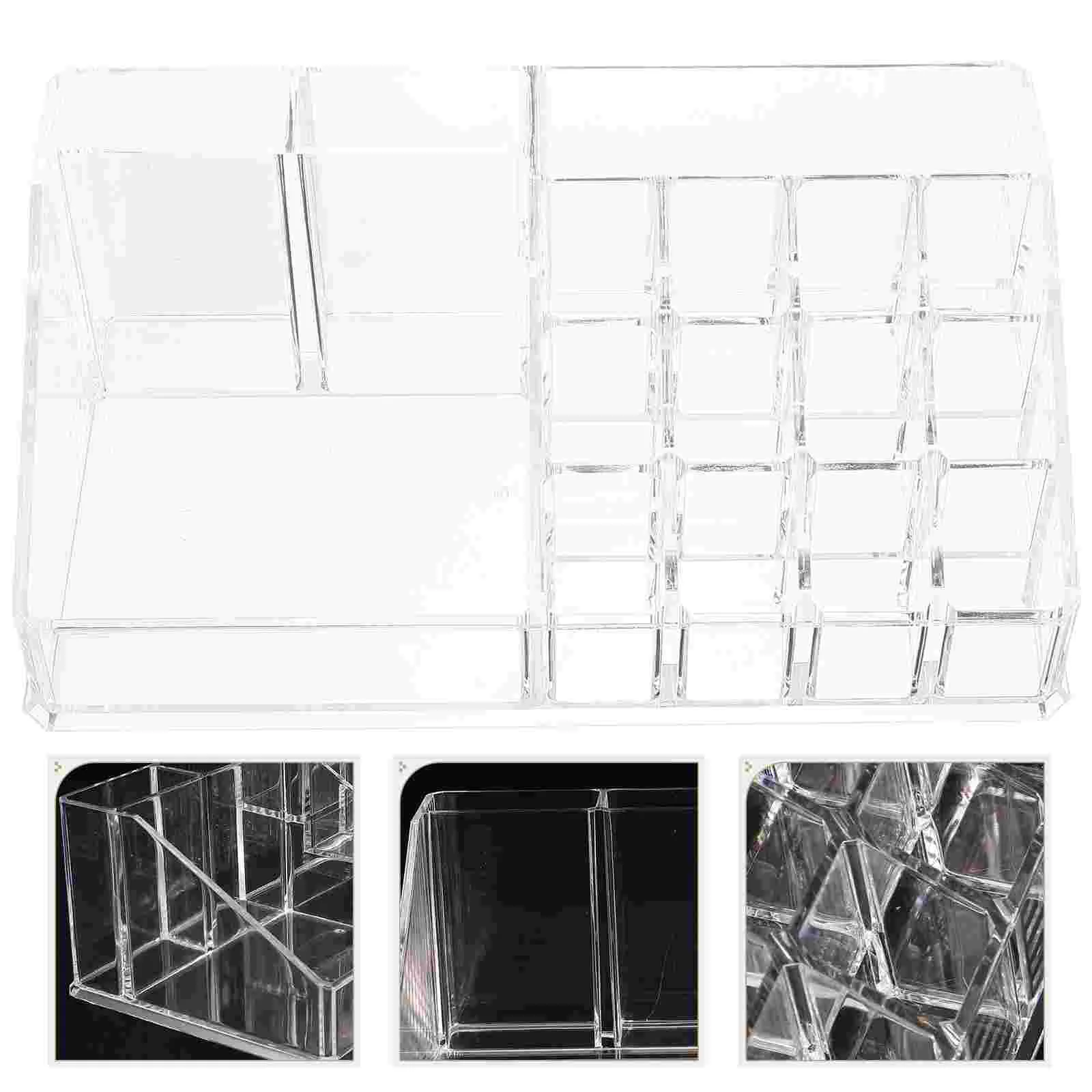 Ganizador de maquiagem acrílico transparente, caixa de armazenamento de alta capacidade, padrão de diamante, cosméticos, banheiro, vaidade, beleza portátil