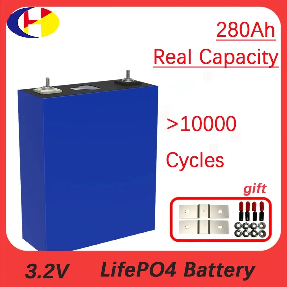 4-16PCS lifepo4 cell 3.2V 280Ah Grade A Battery 100% Full Capacity for DIY 12V 24V 48V Home energy solar system