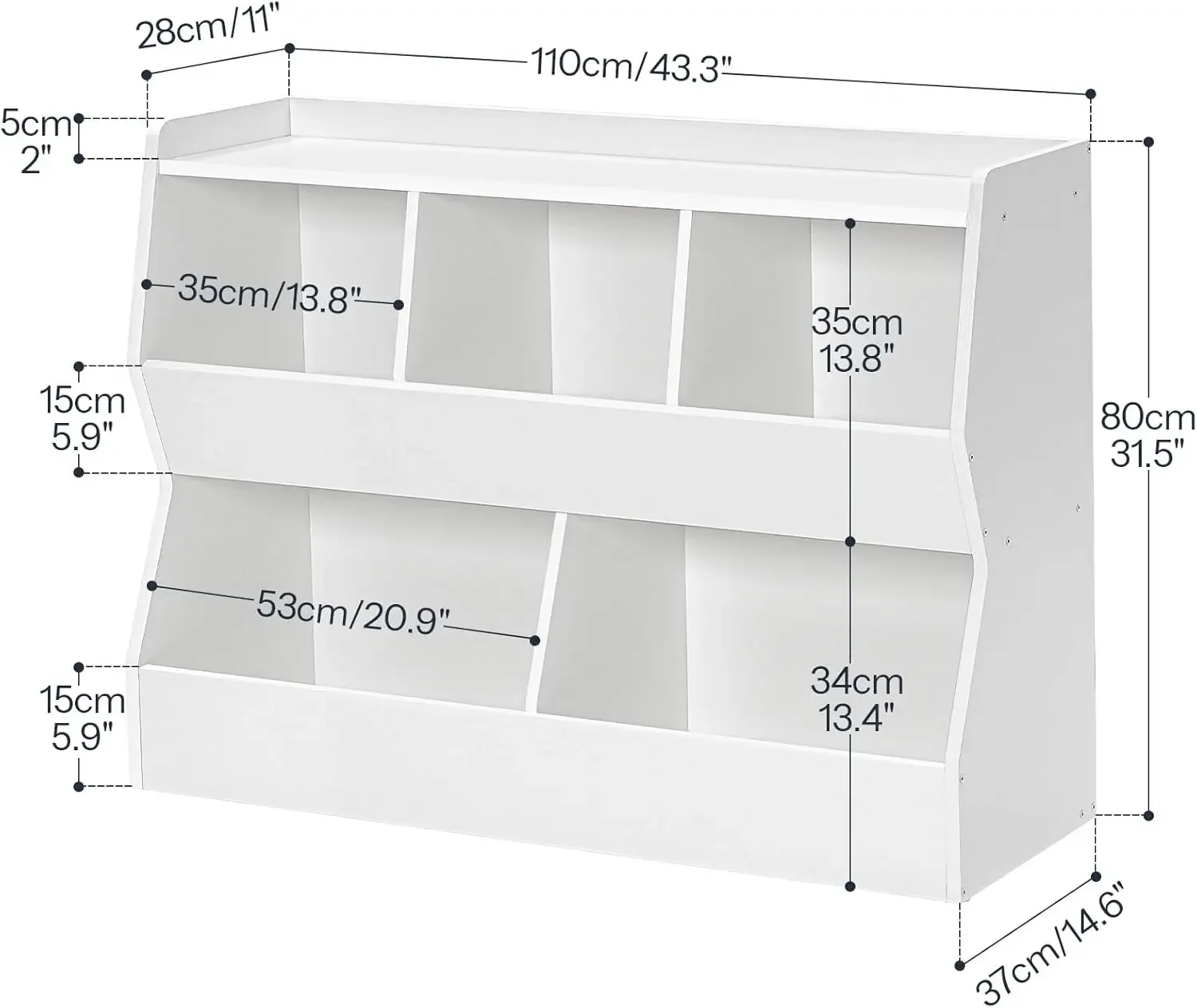 Spielzeug-Aufbewahrungsorganisator, 5-fach großes Kinder-Bücherregal, Spielzeug-Aufbewahrungsregal, Spielzeug-Aufbewahrungsbox aus Holz, für Kinderzimmer, Spielzimmer, Klassenzimmer