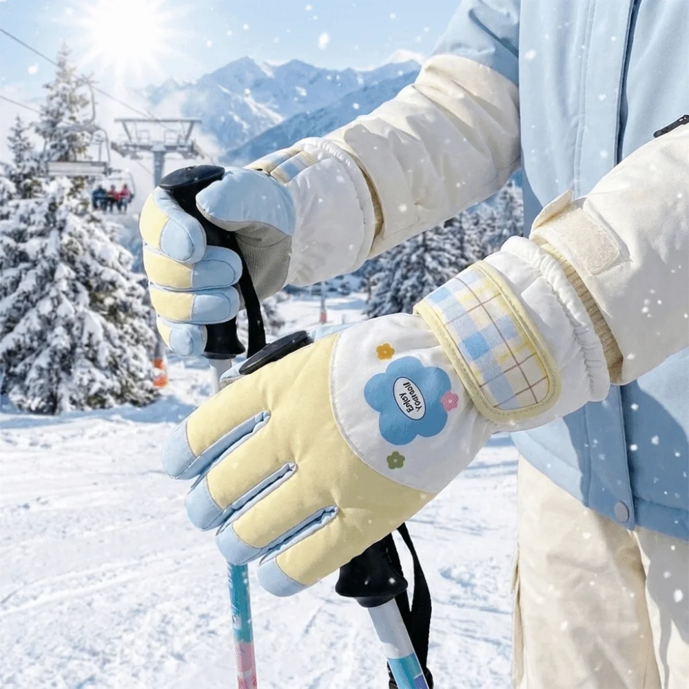 Fashion Touch Screen Snowboard Gloves Windproof Non-slip Outdoor Sports Gloves Soft Thickened Warm Gloves Cycling