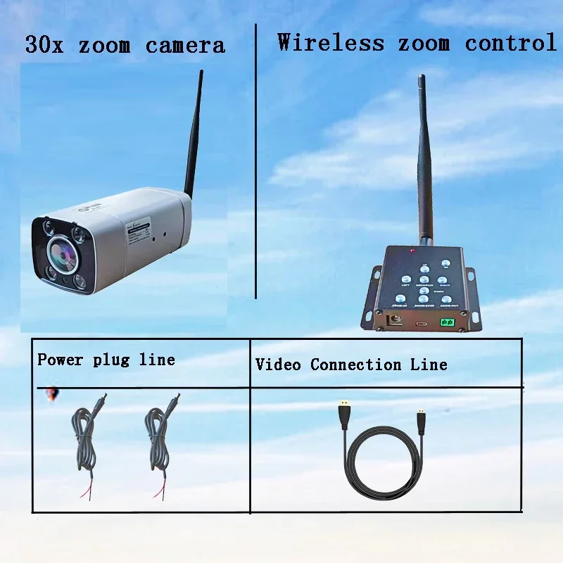 T-2401C Crane Wireless 30X Zoom Surveillance Camera HD NightVision Waterproof Tower Crane Surveillance Camera Blind Spot of Boom