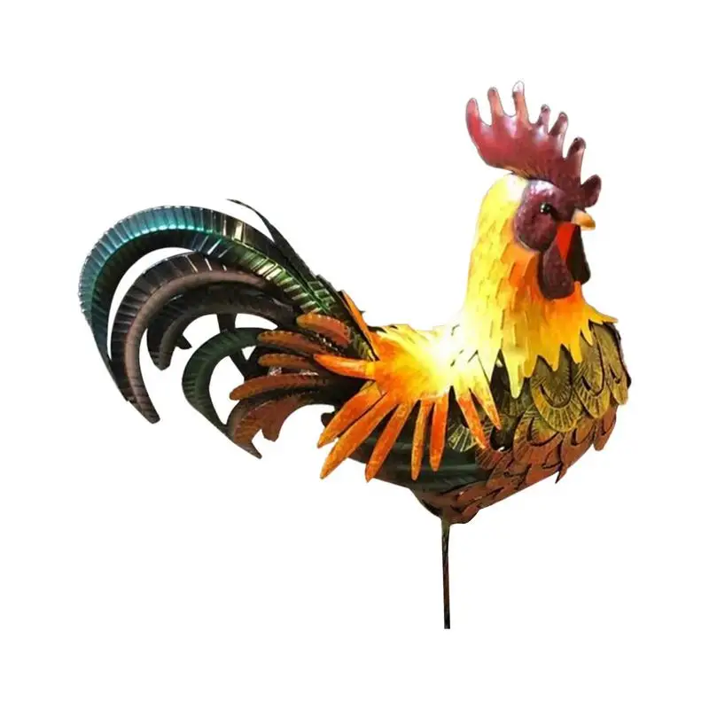 Colorful Garden Rooster Metal Statues  Weatherproof Hen Figurine For Farm Lawn Yard Home Garden Decoration Chicken Sculptures