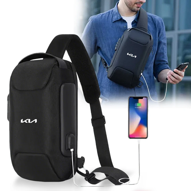 

Portable Shoulder Bag with Dual Zipper Lock Shockproof Carrying Case Waterproof Cover For Kia Rio Sportage Cerato Soul Sorento