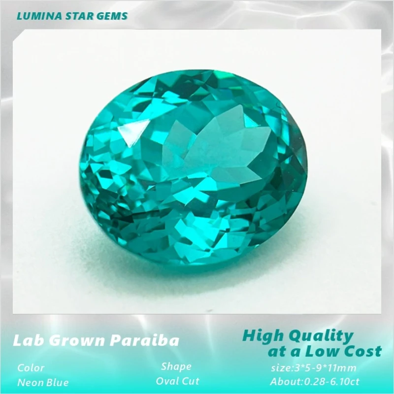 Lab Grown Sapphire Paraiba Oval Cut Selectable Certificate 4