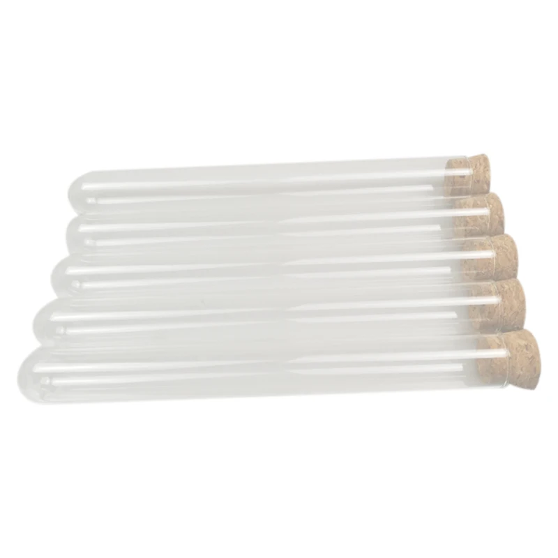 Tube à essai en plastique transparent avec liège, cadeau de faveur de mariage, tube GT, 20x150mm, 30ml, 50 pièces