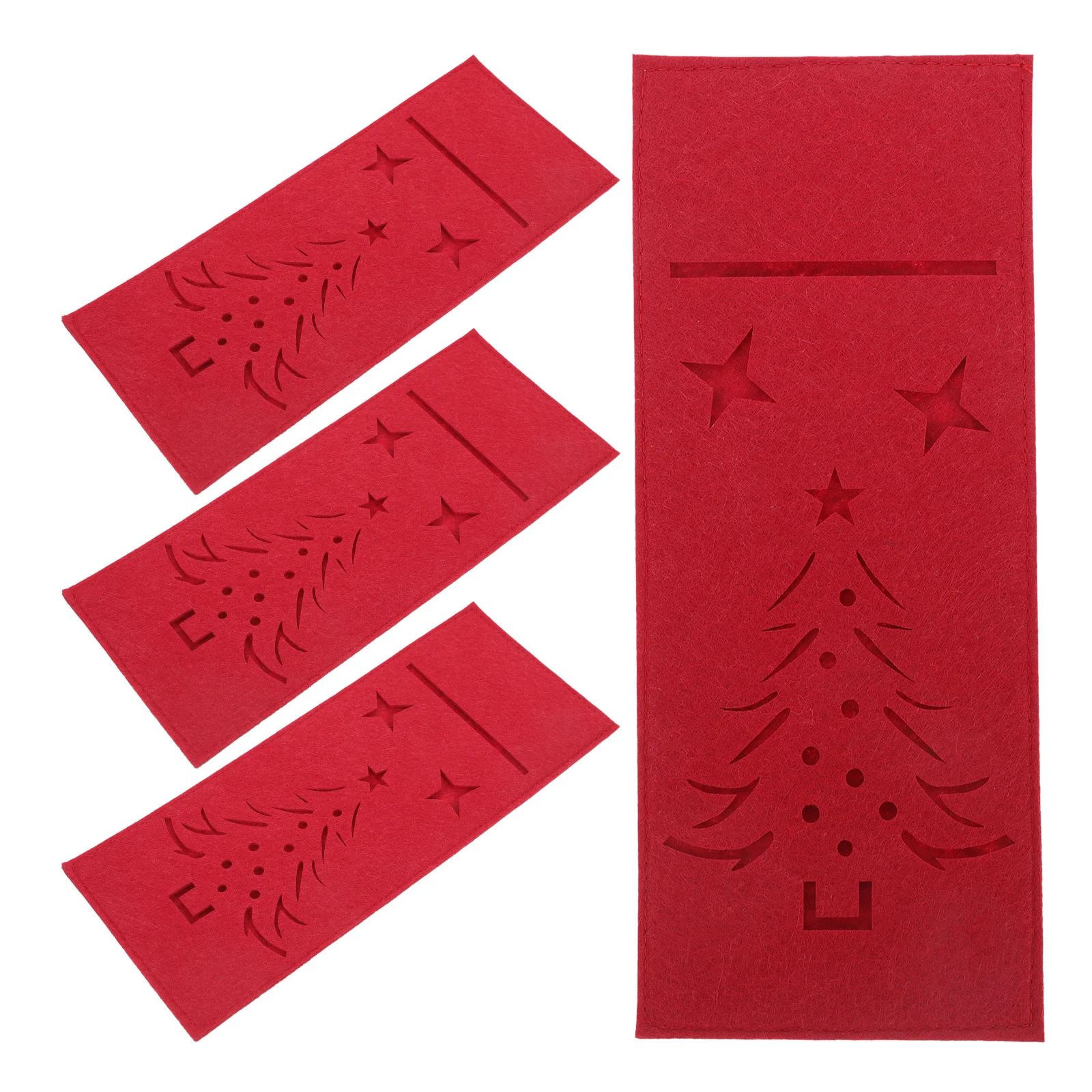 

4Pcs Felt Christmas Knife Fork Holders Unique Xmas Tree Cutlery Bags Soft Holiday Tableware Storage Xmas Silverware Holder