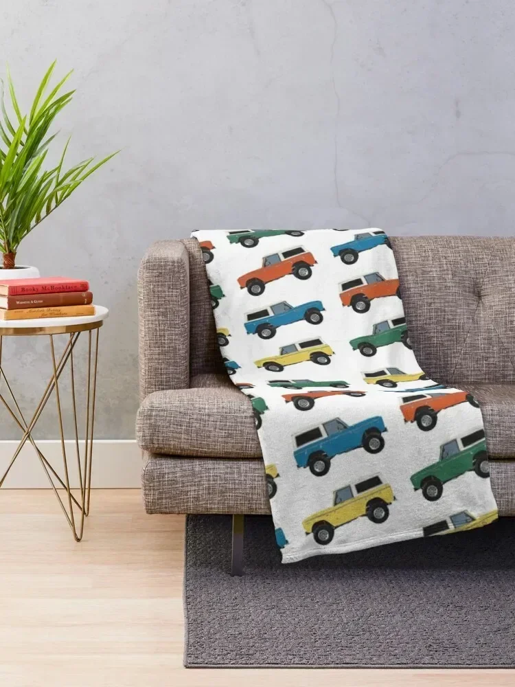 Classic 1969 Bronco car texture pattern Throw Blanket sofa bed Multi-Purpose Soft Plaid on the sofa Blankets