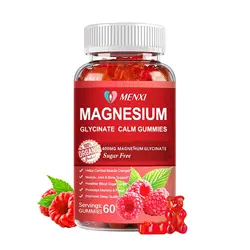 60 Gummies Supplement Calm Mood,Muscle, Bone & Sleep Support Magnesium Glycinate