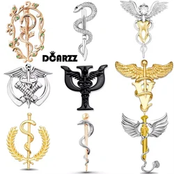 DCARZZ Medical Caduceus Brooch Pins Set Doctor Nurse Lapel Backpack Badges Medicine Psychology Surgery Jewelry Gifts