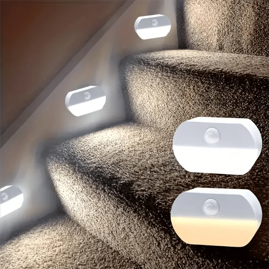 

Small LED Night Lamp with Motion Sensor Night Light Battery Powered Cabinet Light for Home Bedroom Corridor Closet Stairs Toilet