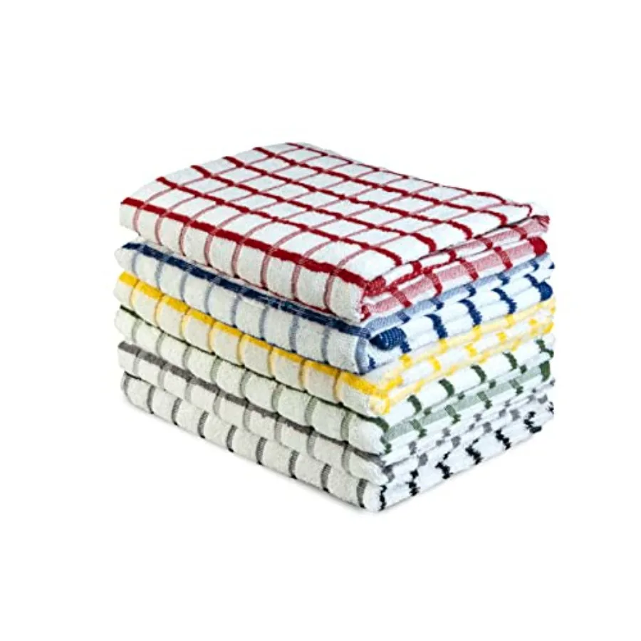 

Кухонные полотенца Terry из 100% хлопка, 20x30 дюймов, впитывающие, с петлей для подвешивания, идеально подходят для кухни