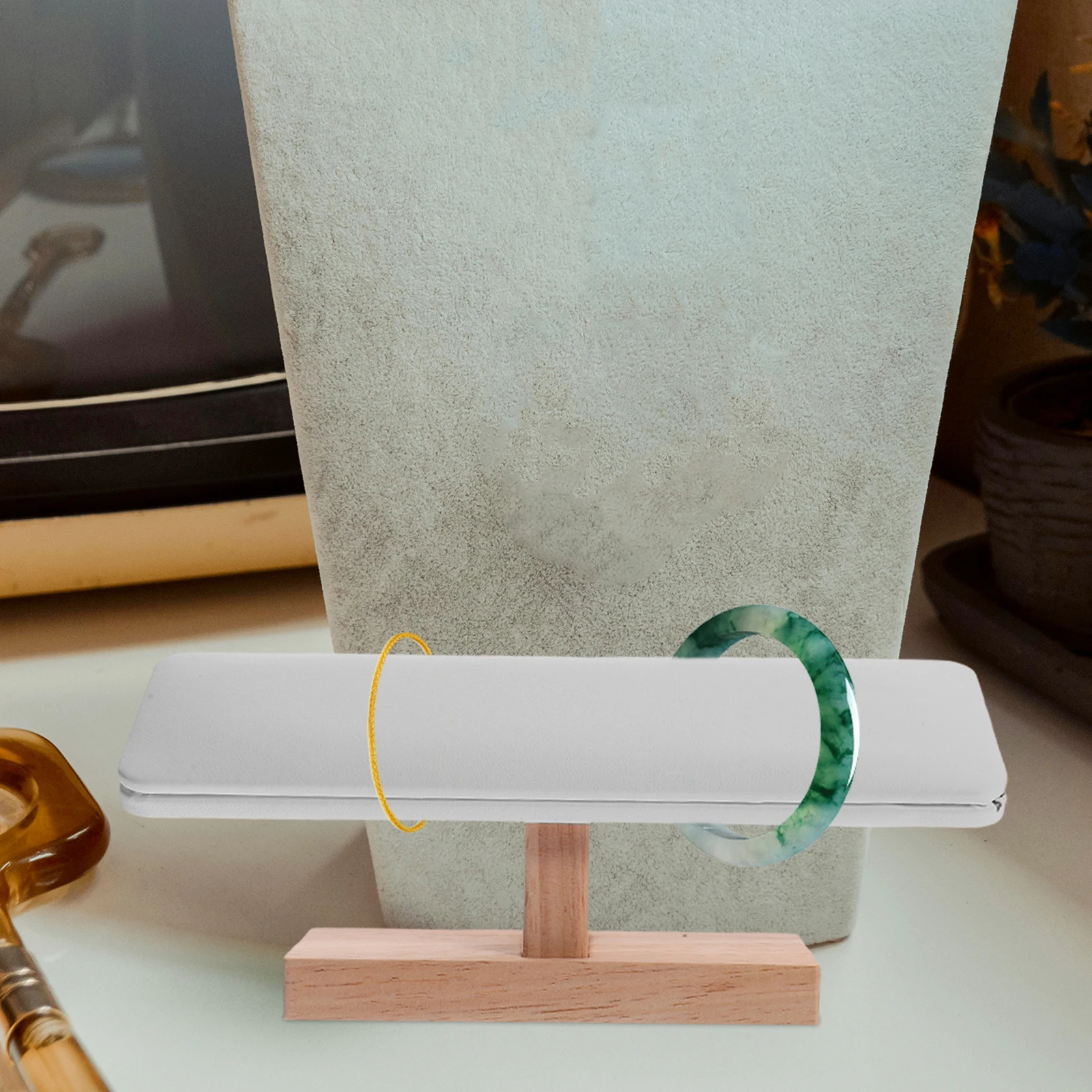 

Wooden Bracelet Stand T-Shaped Design Bracelet Display Holder Watch Rack Jewelry Organizer Tabletop Stand Desktop