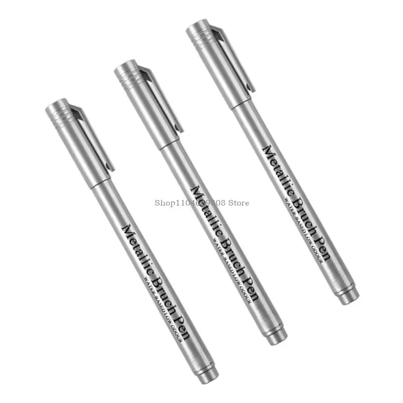 3Pcs Metallic Paint Pen Water Resistant Glittering Marker Pen For Card Making - Image 4