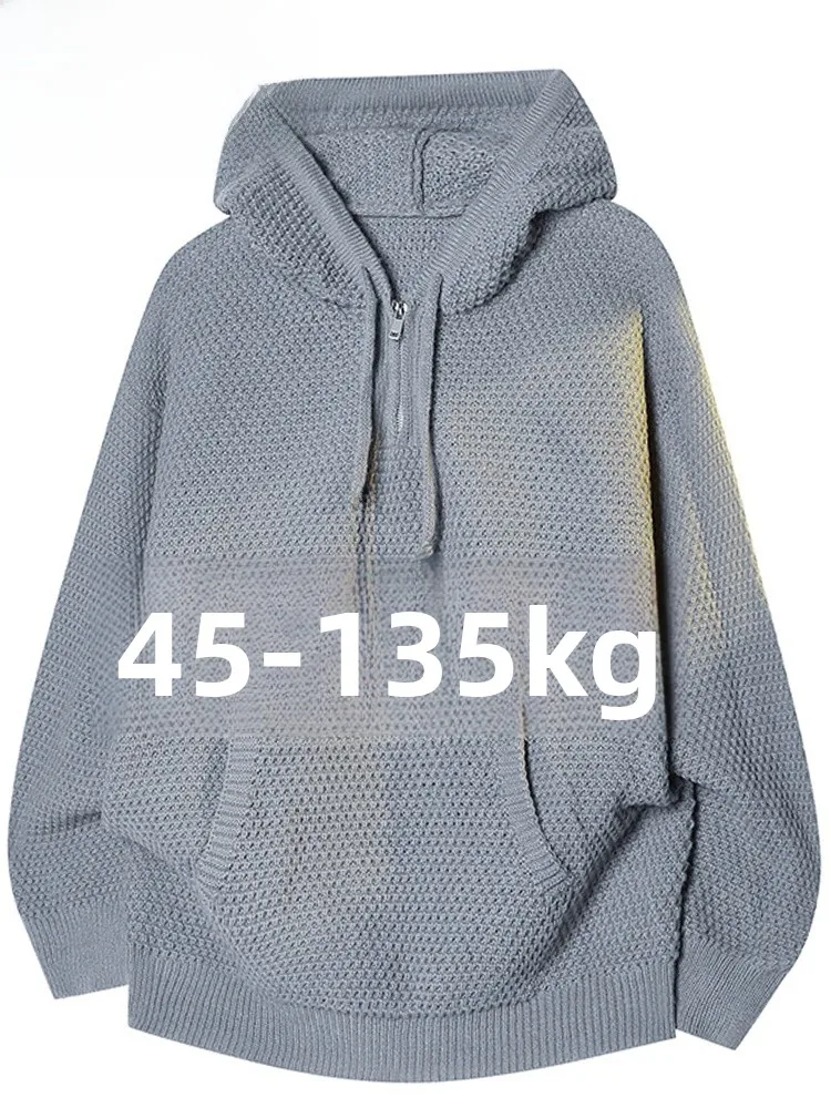 

Мужская толстовка MoChao большого размера, вязаная, повседневная, теплая, из полиэфирного волокна, с длинными рукавами, для осени и зимы, модная