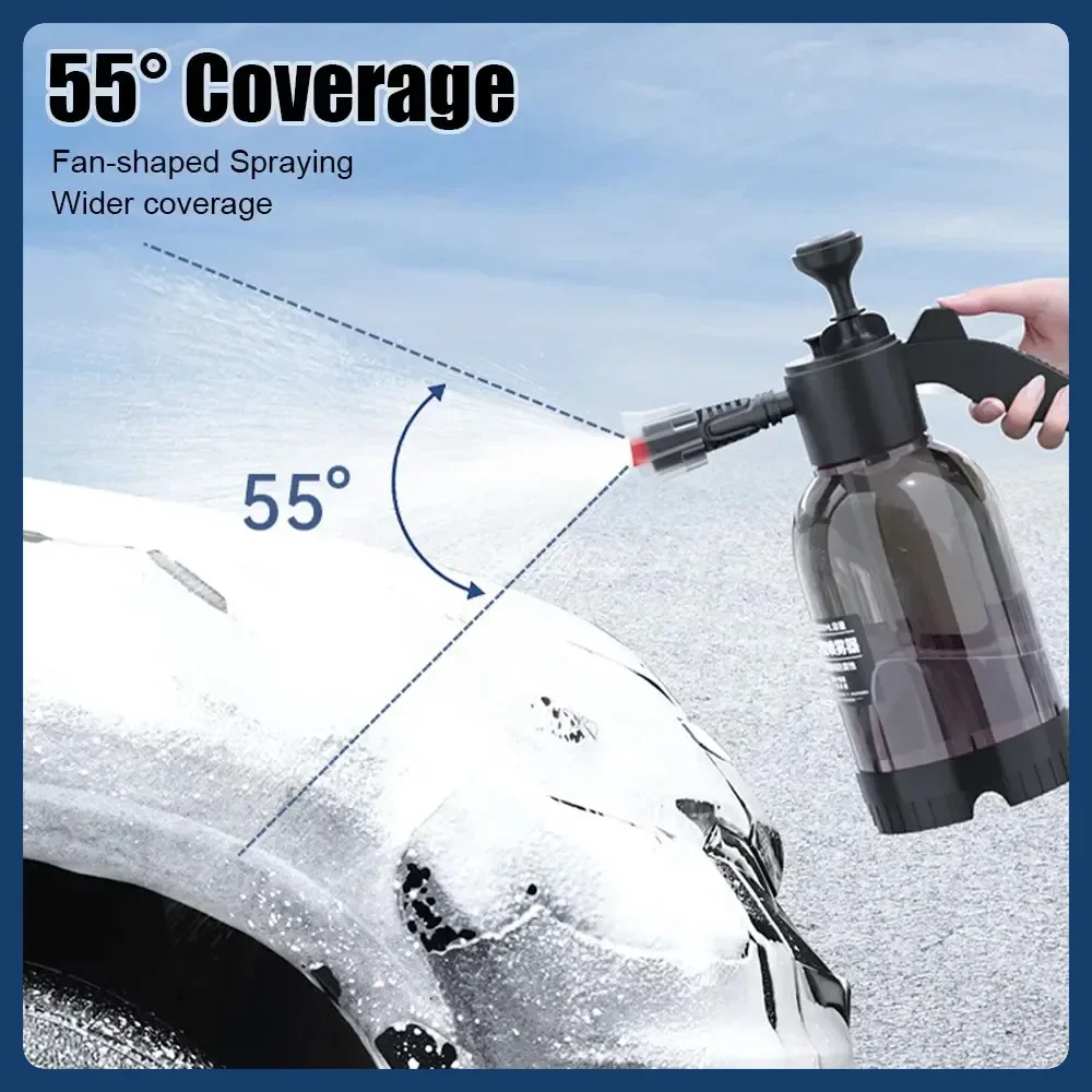 New Pneumatic Car Wash Foam Watering Can Hand-held 2L Car Household Watering Pot Sector High Pressure Transparent Foam Type