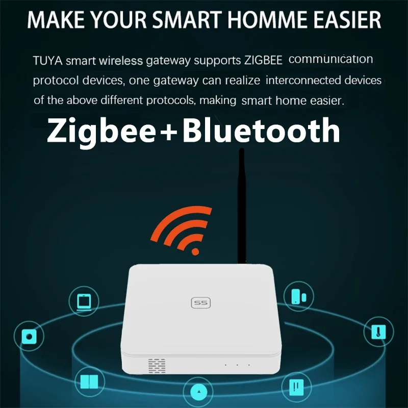 Imagem -03 - Tuya-zigbee Hub de Gateway Bluetooth Multimodo Eletrodomésticos Inteligentes sem Fio Controle Remoto Suporte de Ponte Alexa Google Home