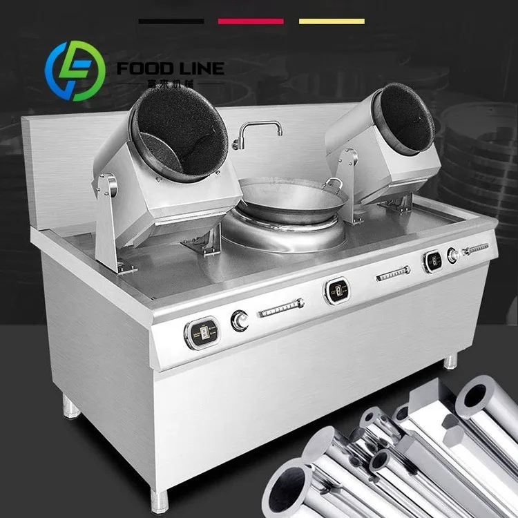 Electric Rotary Wok Machine Automatic Stir Fry for Kitchen Cooking Home Restaurant Commercial Motorized Heavy Duty for Daily Use