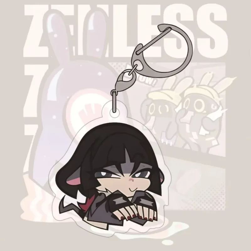 Game Absolute Zero Wise Belle Anby Demara Figures Acrylic Key Chain Keychains for Fans Jewelry Christmas Gift Accessories