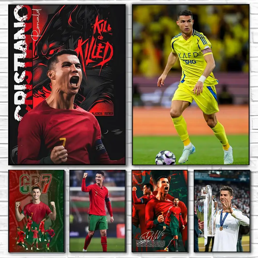Sportsman C-Cristianos Ronaldos Poster  Self-adhesive Art Waterproof Paper Sticker Coffee House Bar Room Wall Decor