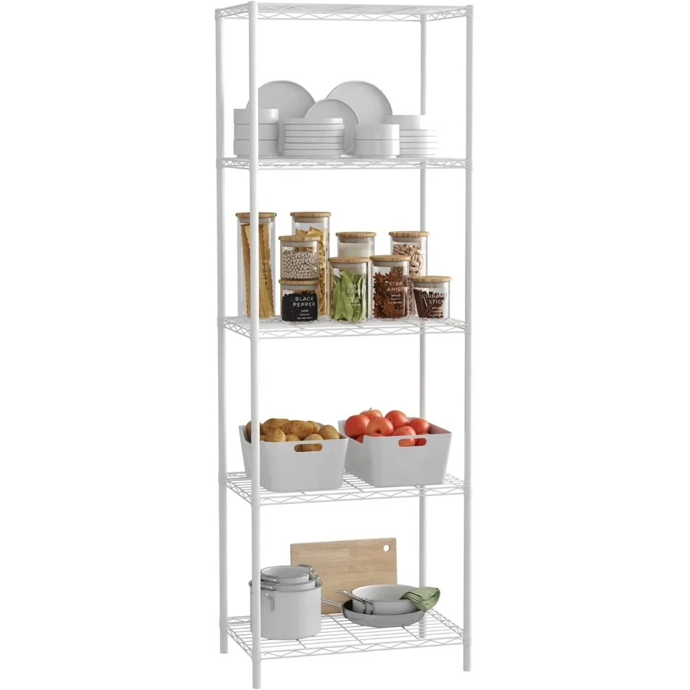 5-Tier Wire Shelving 5 Shelves Unit Metal Storage Rack Durable Organizer Perfect for Pantry Closet Kitchen