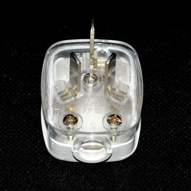 

10PCS Switch socket 10A plug, three pole flat foot transparent industrial plug EP10