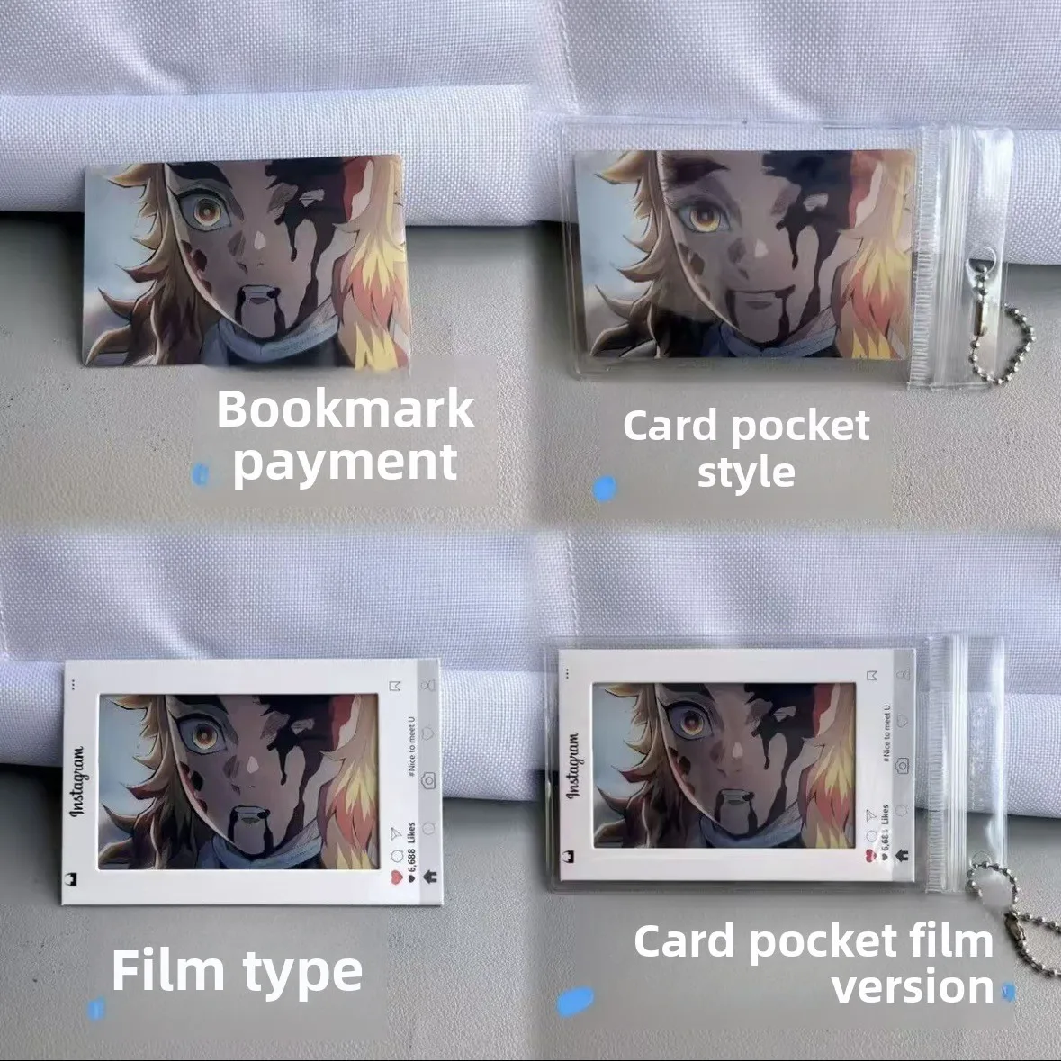 

Demon Slayer 3D Dynamic Lenticular Card - Akaza, Shinobu, Giyuu & Kyojuro Christmas & Birthday Collectible Small Gift