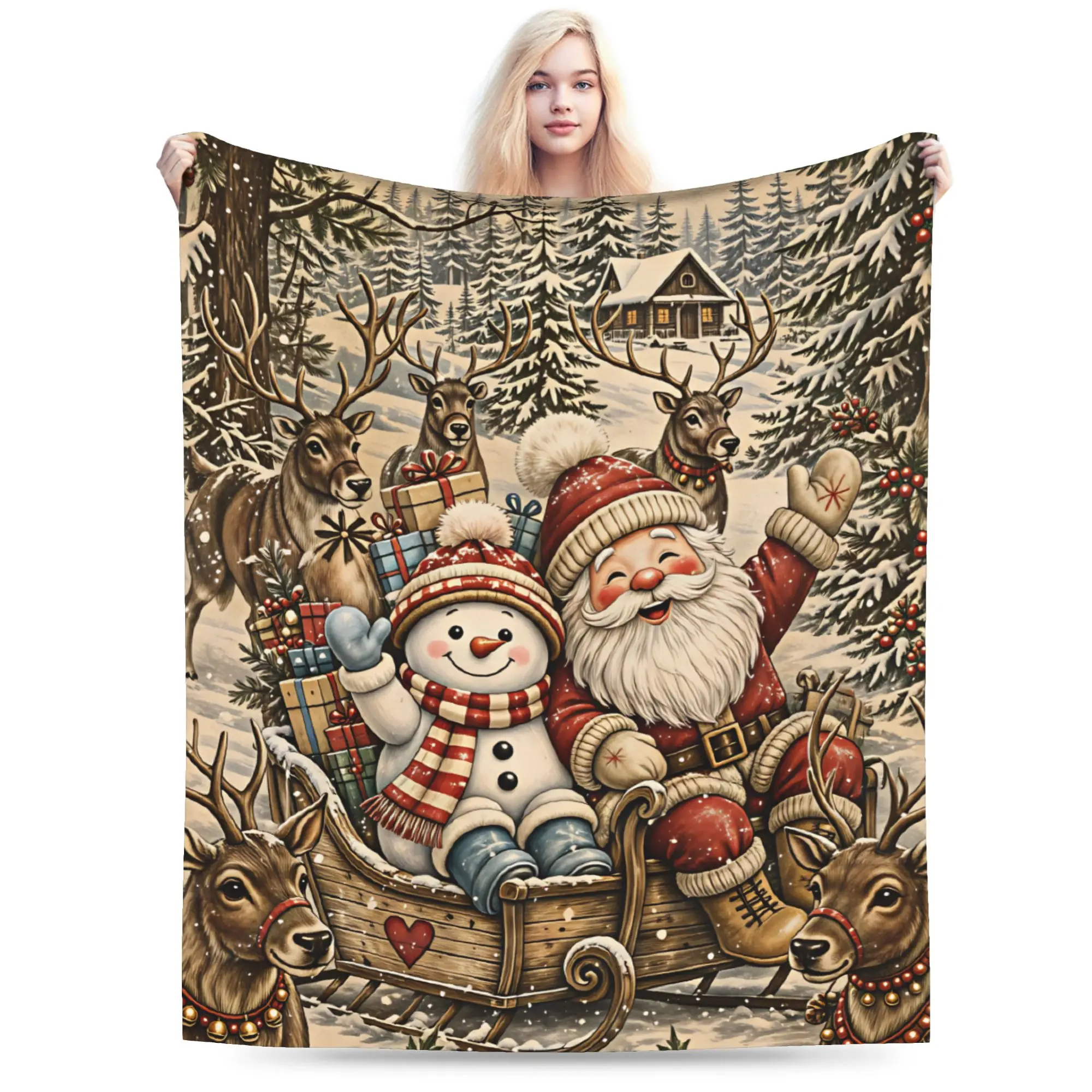 Marry Christmas   Plush Blankets Students  Flannel Throw Blanket For Living Room Soft Custom Quality Bedspread Gift