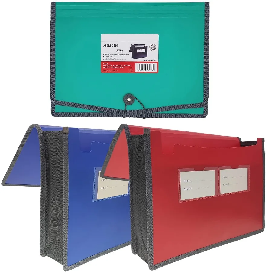 

Premium Quality Plastic Expanding File Folder Document Organizer 3.5" Expansion A4 Letter Size for Home School Office Organizat