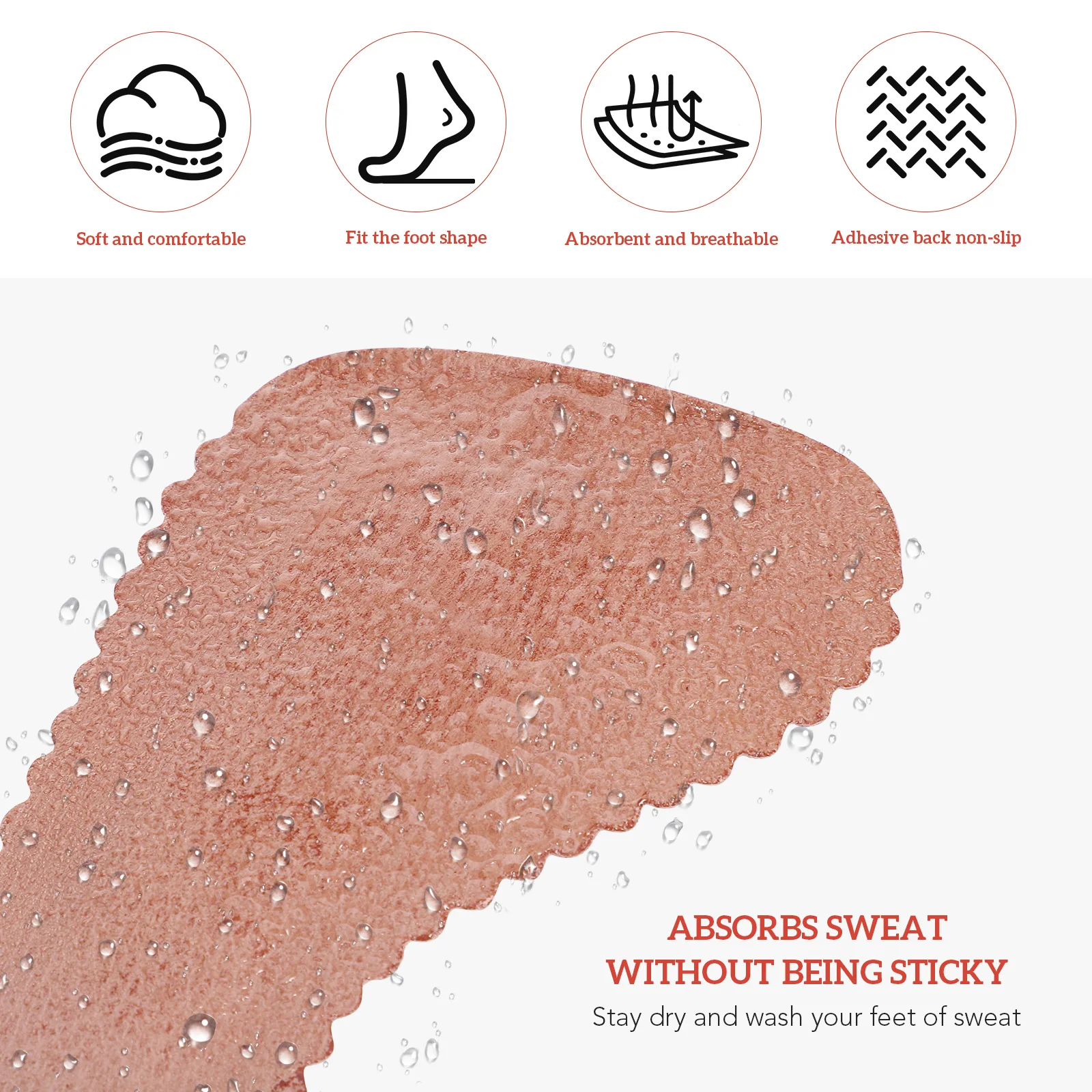 

1 Pair Anti-Slip High Heel Insoles Shoe Pads Sweat Absorbing Comfortable Insoles For Women Foot Daily Use