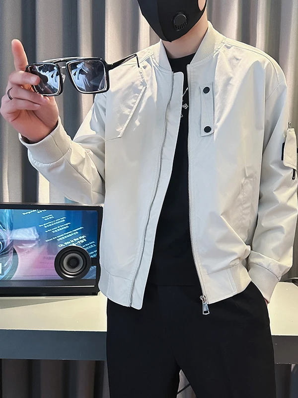 

High Street Workwear Jaet Men's Trendy Brand Haome Baseball Sle Outerwear Spring Autumn Polyester Stand Fit Multi-P...