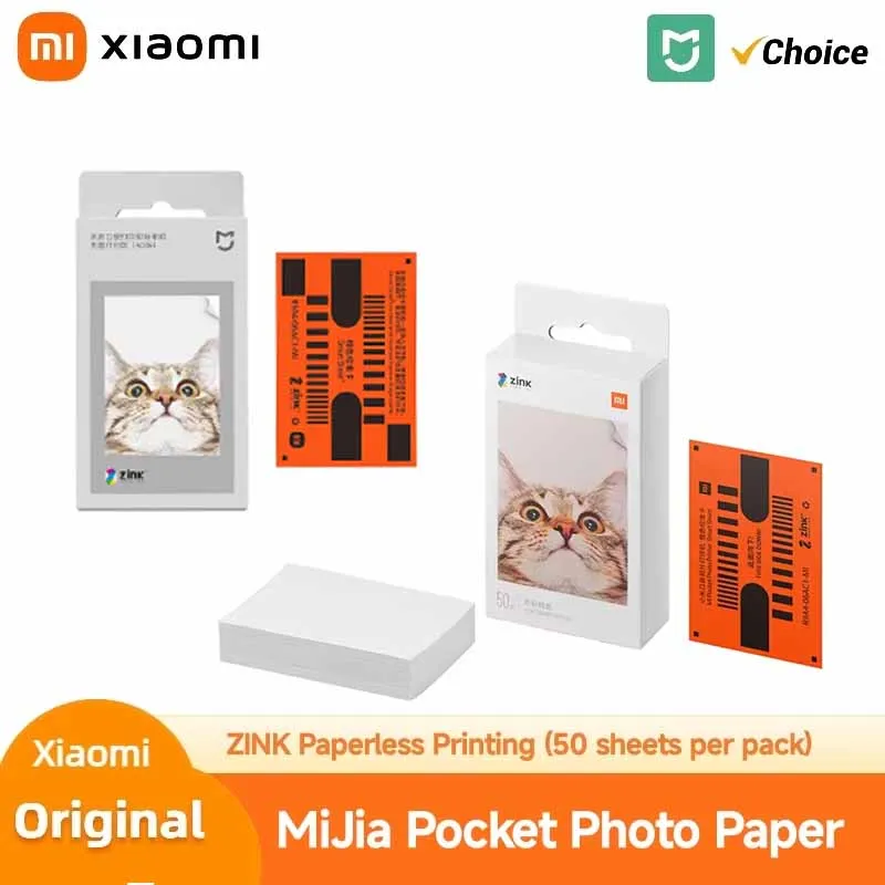 Xiaomi Mijia ZINK Pocket Fotopapier 3 inch Zelfklevend Direct Afdrukken Geen Inkt Nodig voor Mi Pocket Printer 1S 50 velletjes 1 verpakking
