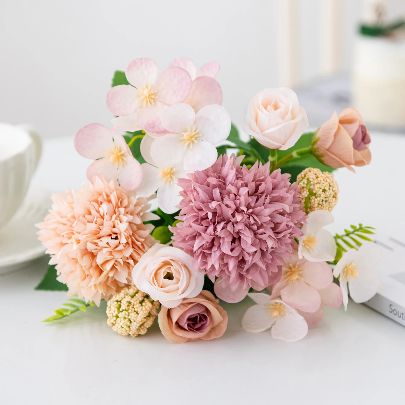 

1pc Rose chrysanthemum Silk Artificial Flowers For Wedding Home vase Christmas Wreath garden party Diy gift Decoration Hot sales