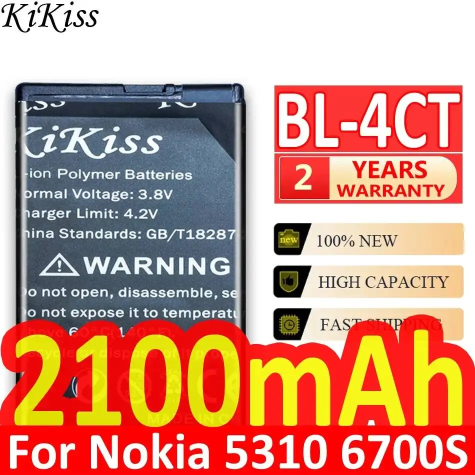 Bateria de Celular 2100mAh BL-4CT para Nokia 5310 6700S X3 X3-00 7230 7310C 5630 2720A 7210C 6600F - Fonte de Energia Confiável