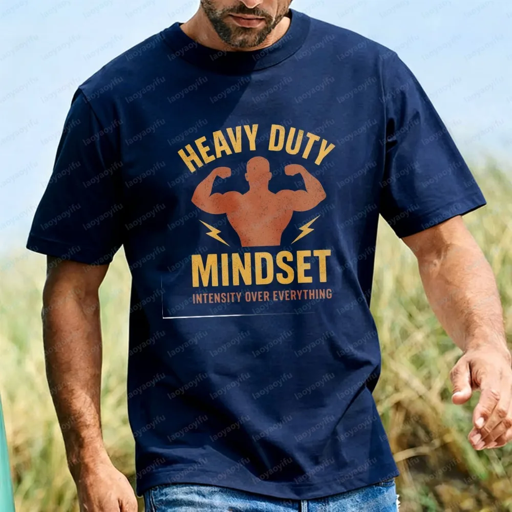 Mike Mentzer Heavy Duty Mindset Cotton T-Shirt Breathable Gym Motivation Tee Summer Fitness Casual Tops Vintage Men's Clothing
