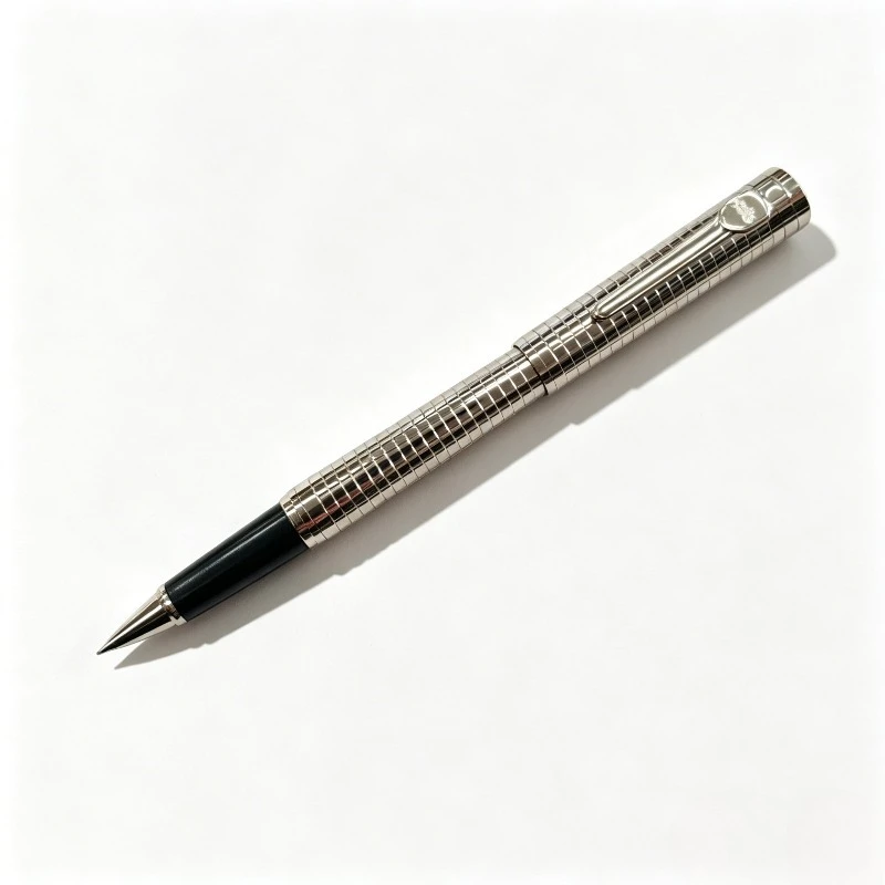 Bild 4: Jinhao Karierter Metall-Kugelschreiber mit Elegantem Edelstahl-Design, Schwarzer 0,5mm Stift, Bürozubehör, Geschenk