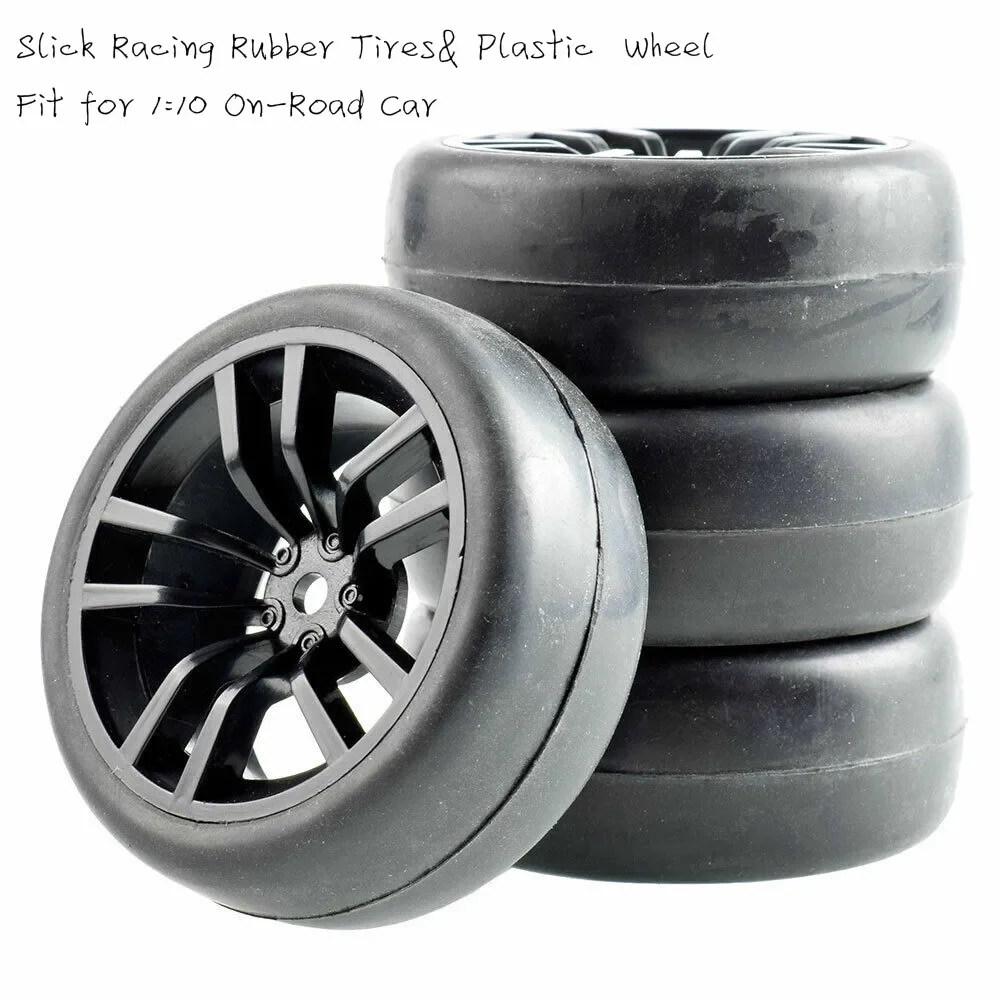 RC Rim02-6018 Slick Racing Tires& Wheel Sets For HSP HPI 1/10 1:10 Touring Car