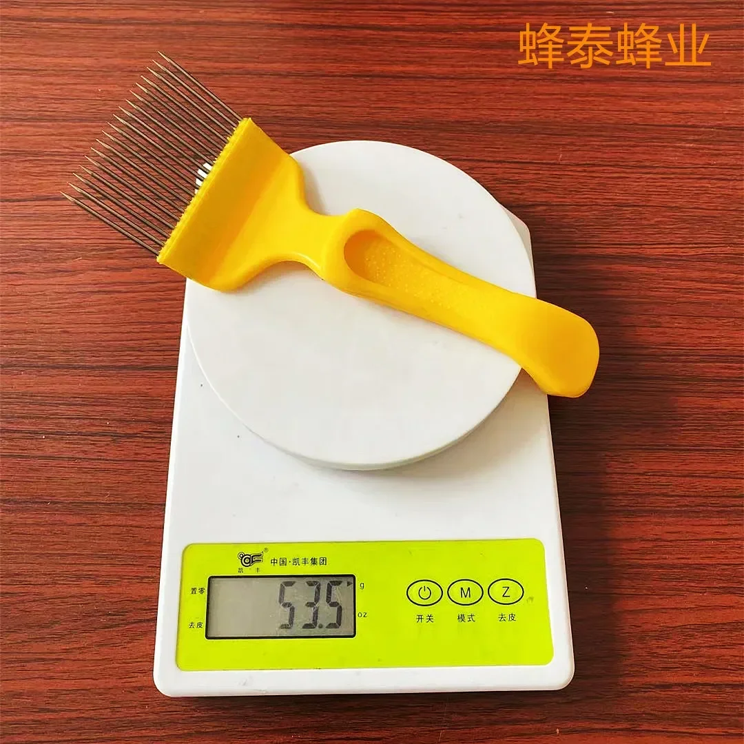 A 5PCS Yellow 18-pin Stainless Steel Plastic Honey Fork Honey Shovel Scraper Needle Cut Cutter Shovel Beekeeping Tool