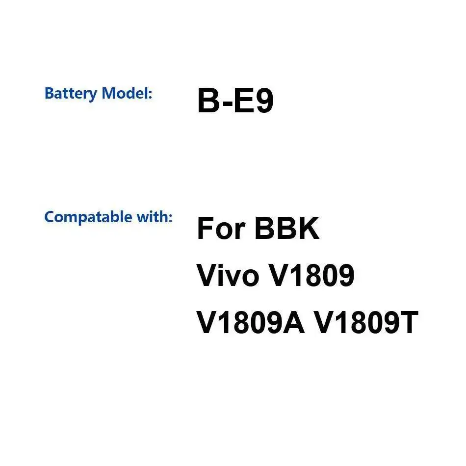 

Аккумулятор мобильного телефона для Vivo V1809 V1809A V1809T B-E9, 3400 мАч, замена премиум-класса