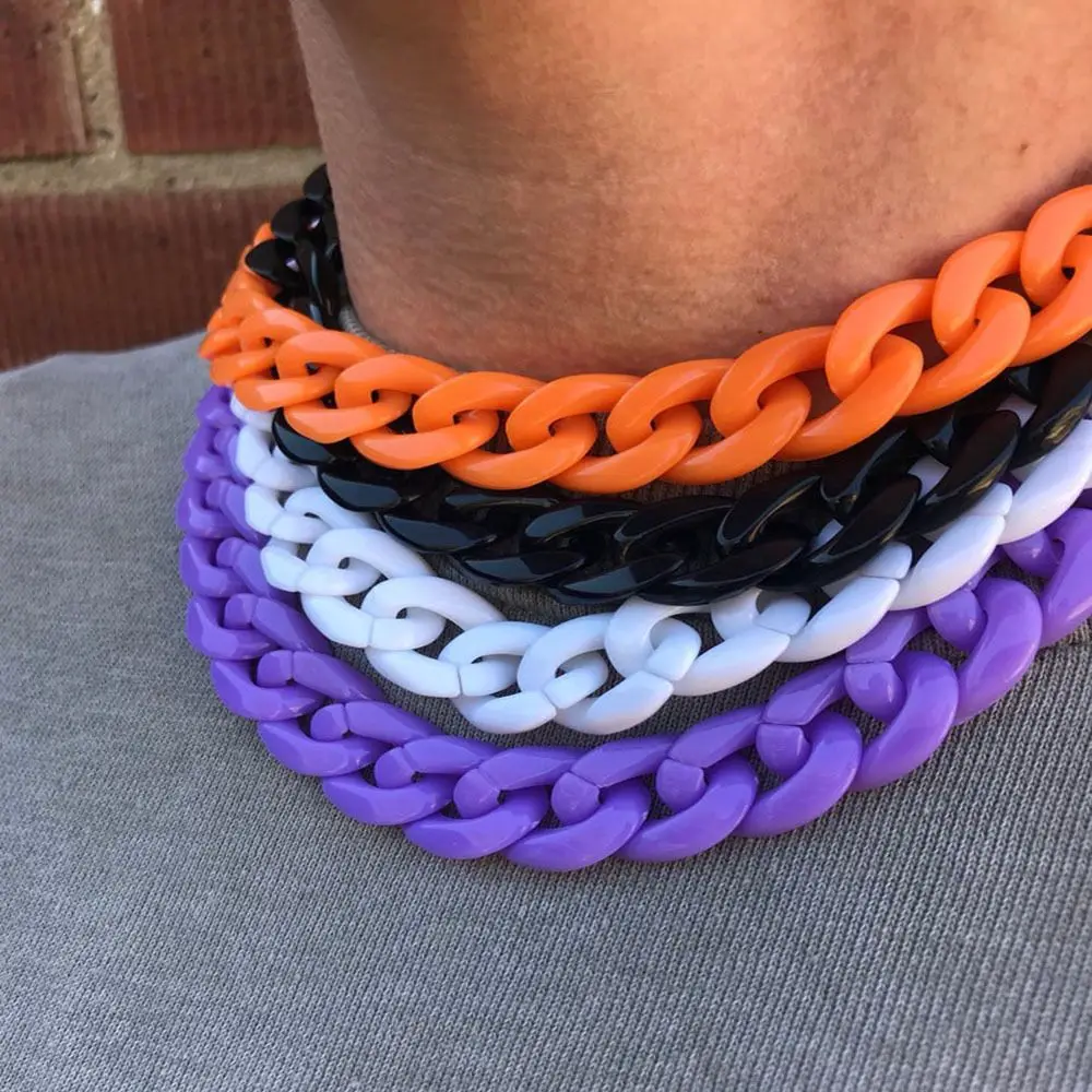 1Pc New Trendy Unisex Neck Chain Fashion Bohemian Colorful Acrylic Thick Punk Choker Plastic HipHop Pendant Party Jewelry Gifts
