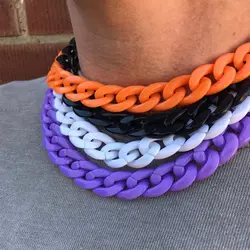1Pc New Trendy Unisex Neck Chain Fashion Bohemian Colorful Acrylic Thick Punk Choker Plastic HipHop Pendant Party Jewelry Gifts