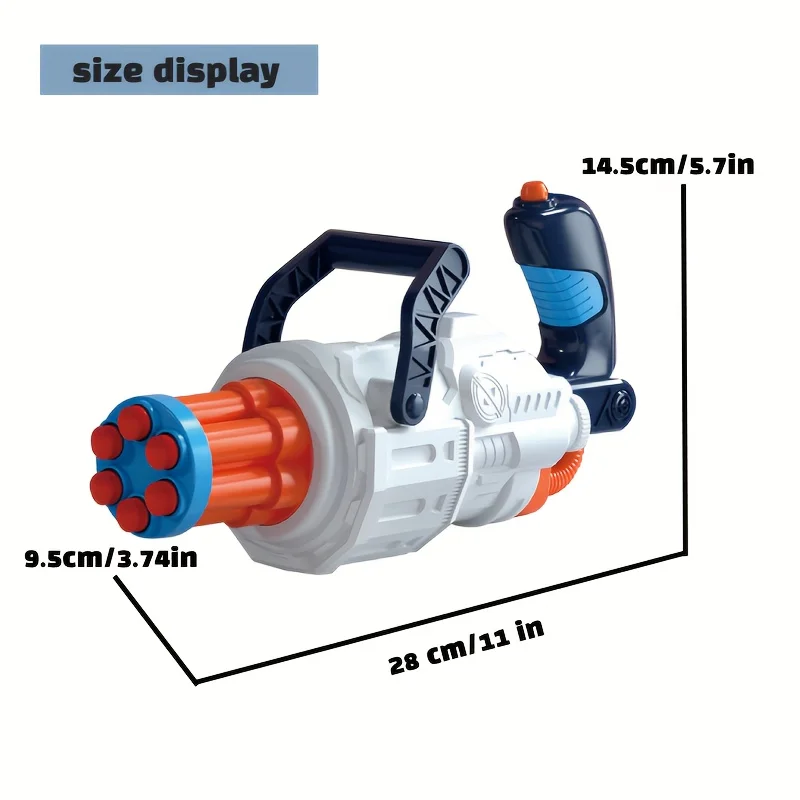 Rotating soft bullet gatling gun Manual Soft Air Gun Game Gun Safety Sponge Bullet Boys Toy Gun Halloween Christma Birthday Gift - Image 6
