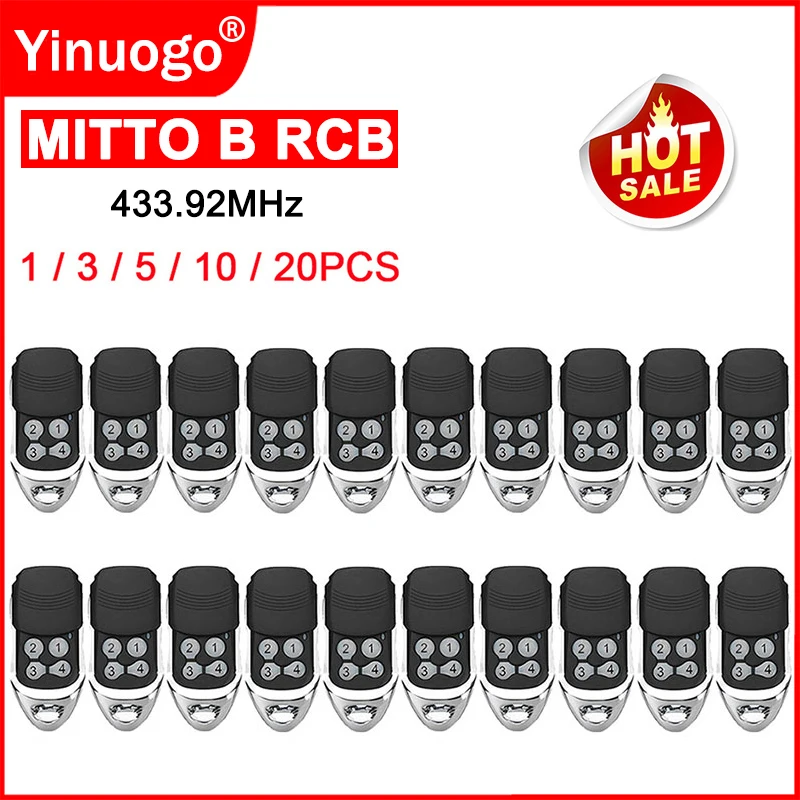 

Compatible With MITTO 2 4 B RCB02 RCB04 Garage Door Remote Control 433.92MHz Rolling Code For KLEIO B RCA02 RCA04 TRC1 TRC2 TRC3